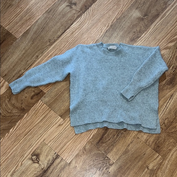 Everlane Gray Women's 100% Cashmere Waffle Square Crew Neck - Picture 1 of 5